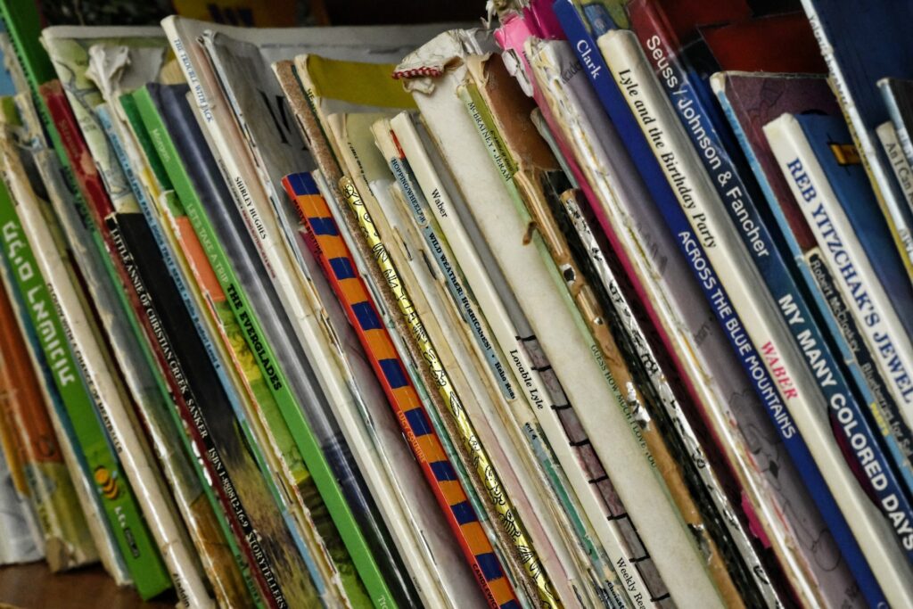 Books on a shelf